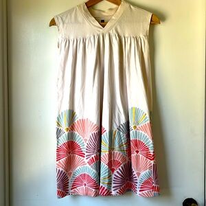 Tea Collection Pale Pink Floral Graphic Trapeze Dress Girls Size 10